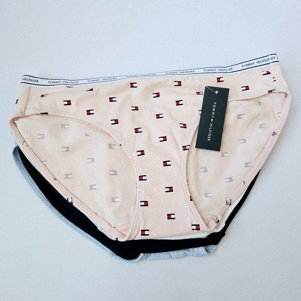 5 Pack Tommy Hilfiger Women's Underwear Panties Size Small Bikini Brief Logo